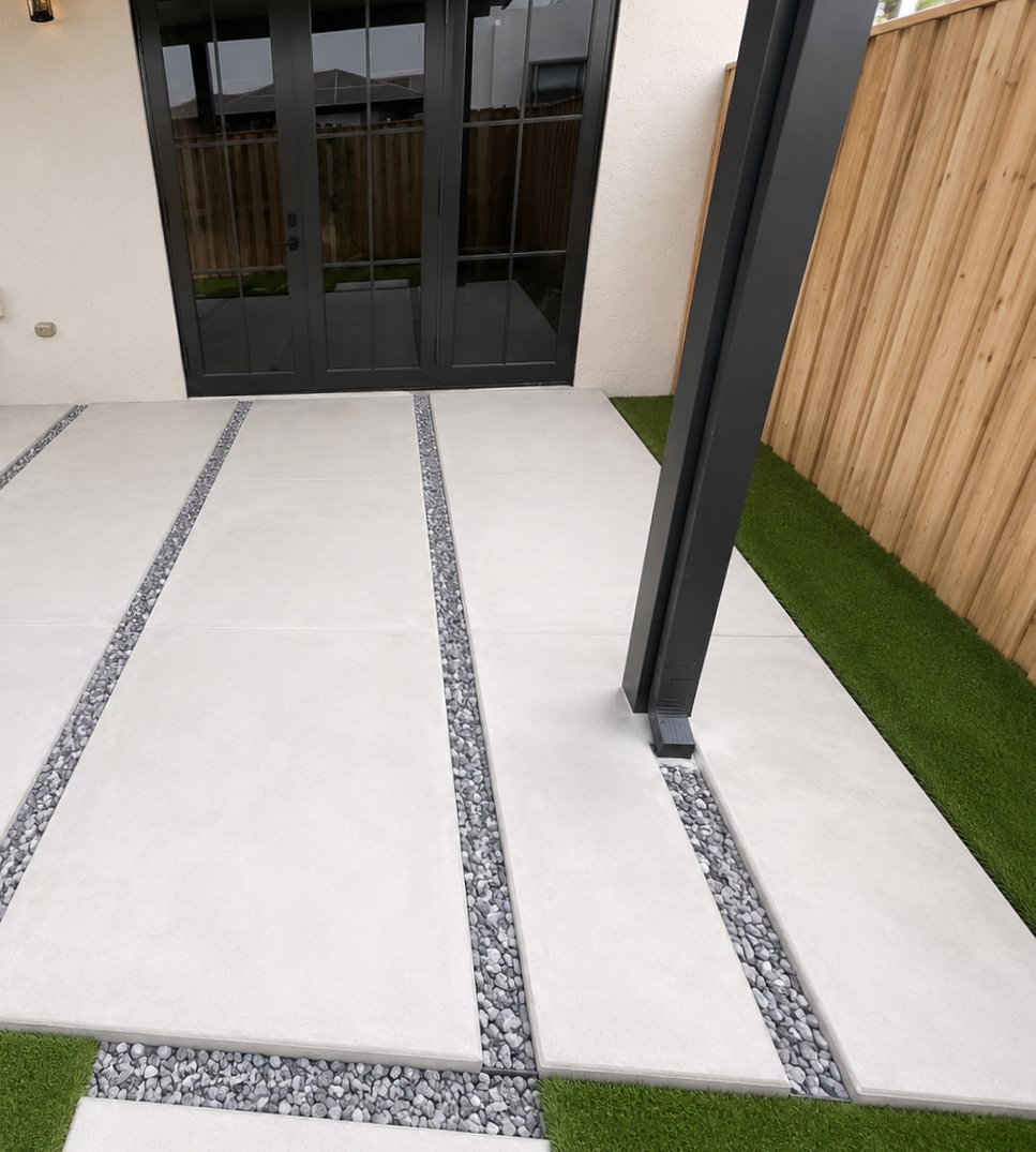 Concrete driveway and patio project by Alston York Home Improvement